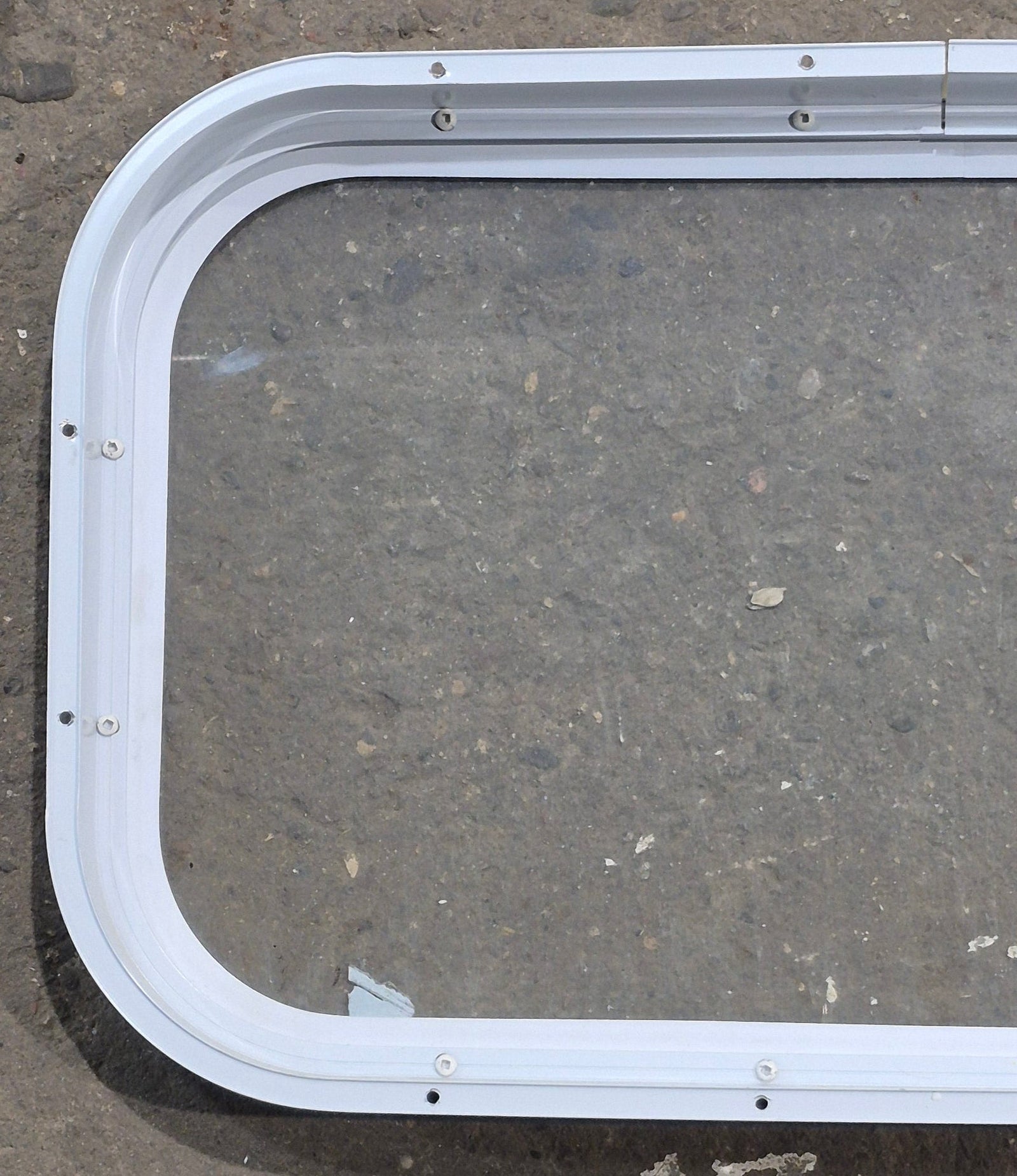 Used White Radius Non Opening Window : 23 3/4