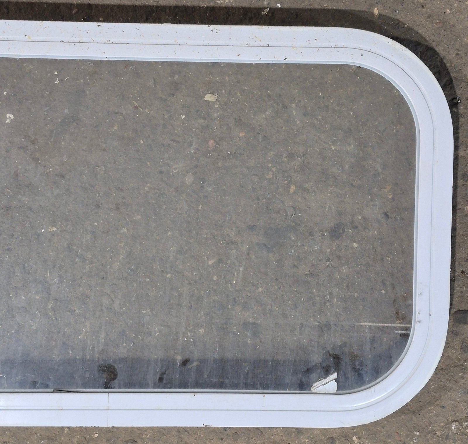 Used White Radius Non Opening Window : 23 3/4
