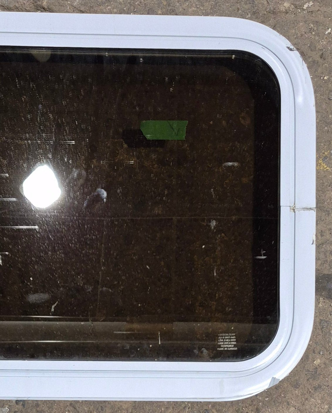 Used White Radius Non Opening Window : 24 1/4