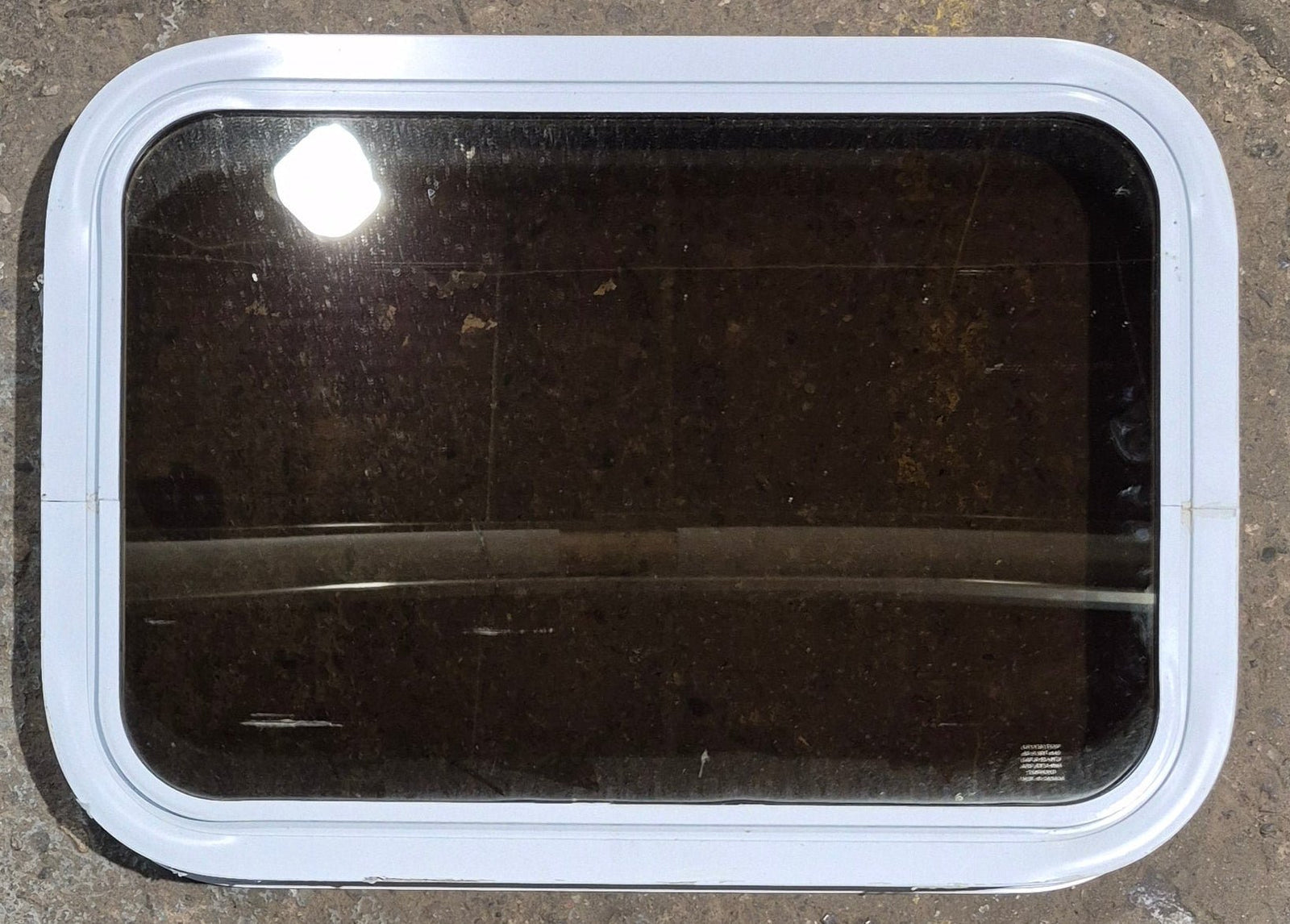 Used White Radius Non Opening Window : 24 1/4