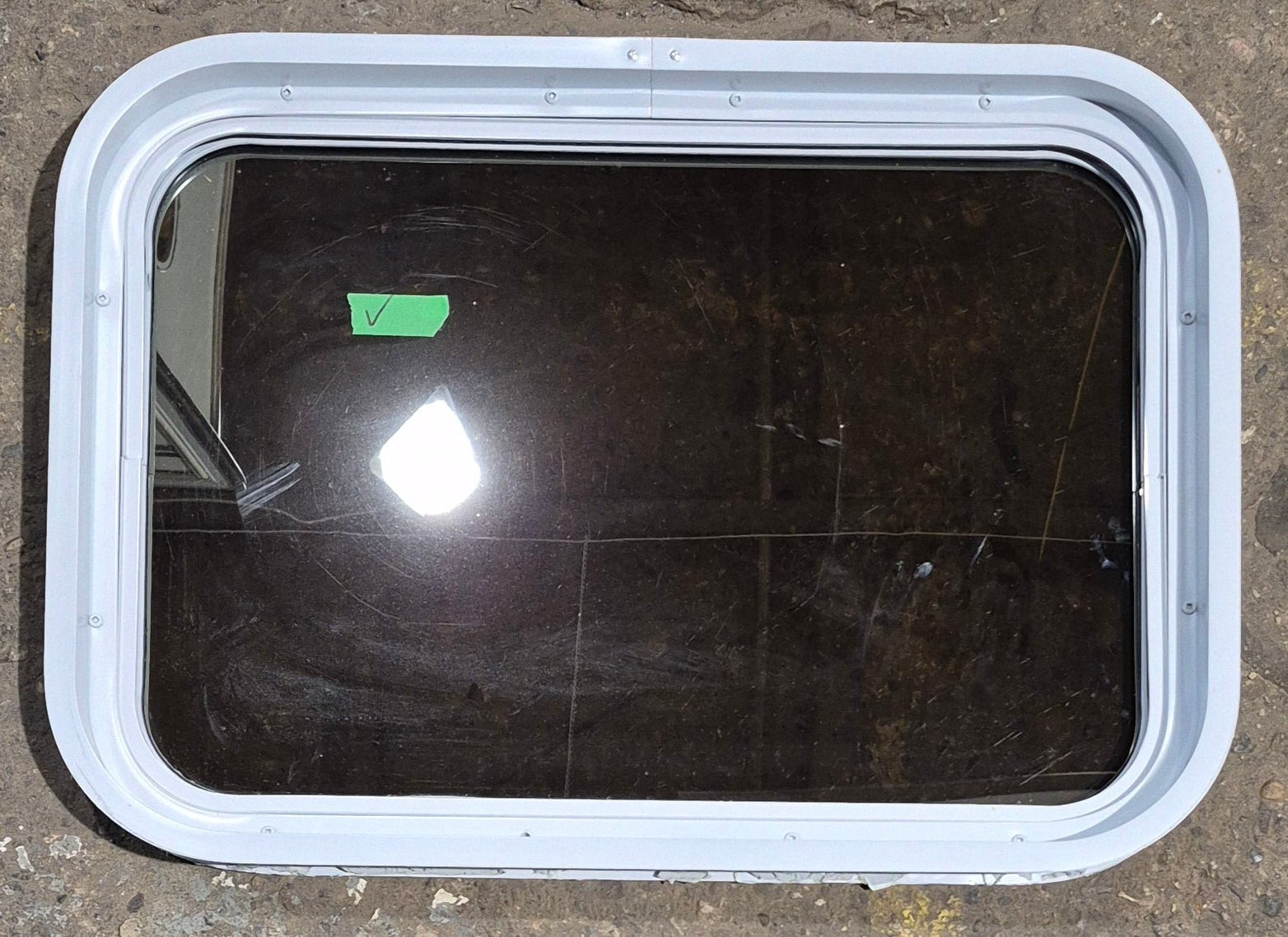 Used White Radius Non Opening Window : 24 1/4