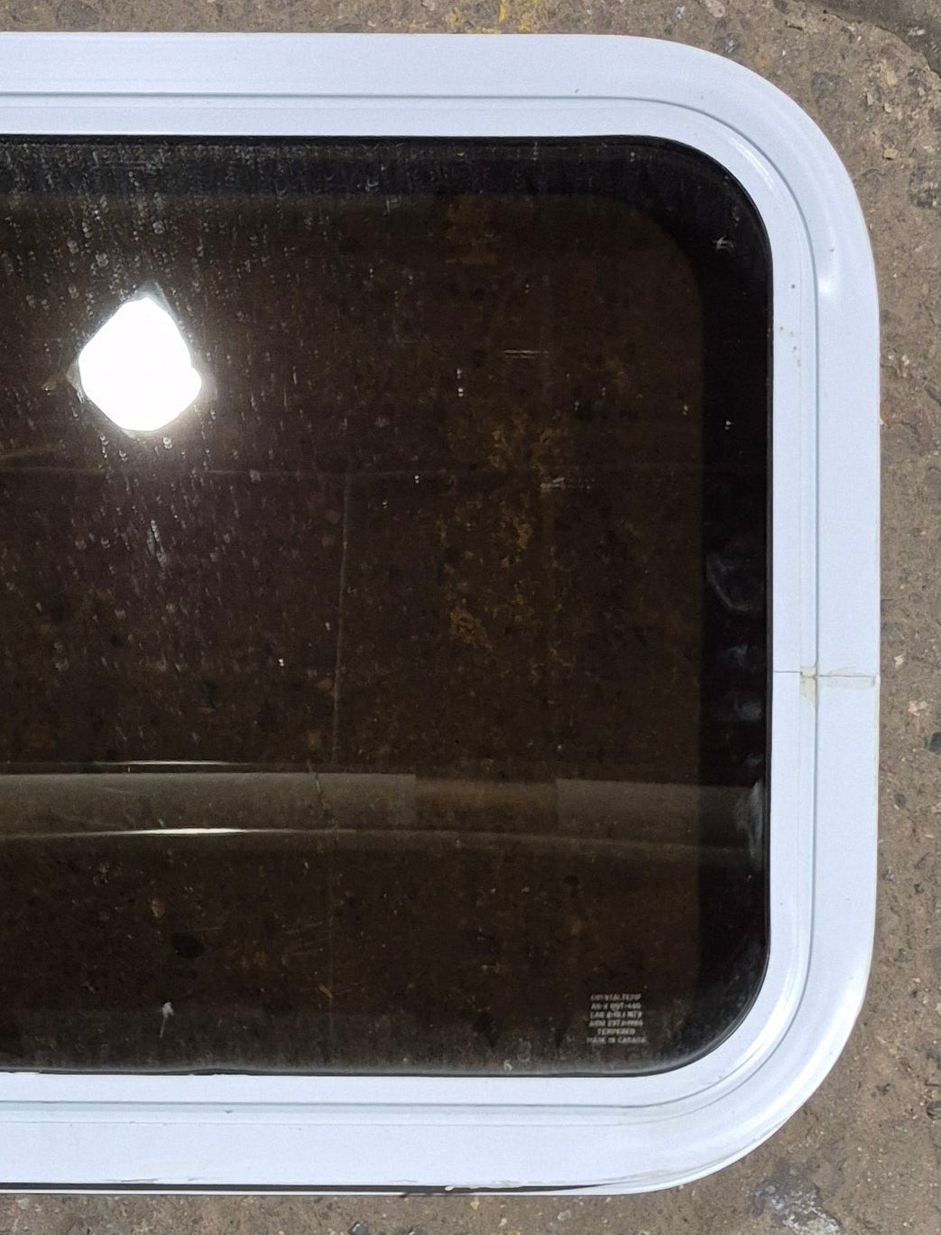 Used White Radius Non Opening Window : 24 1/4