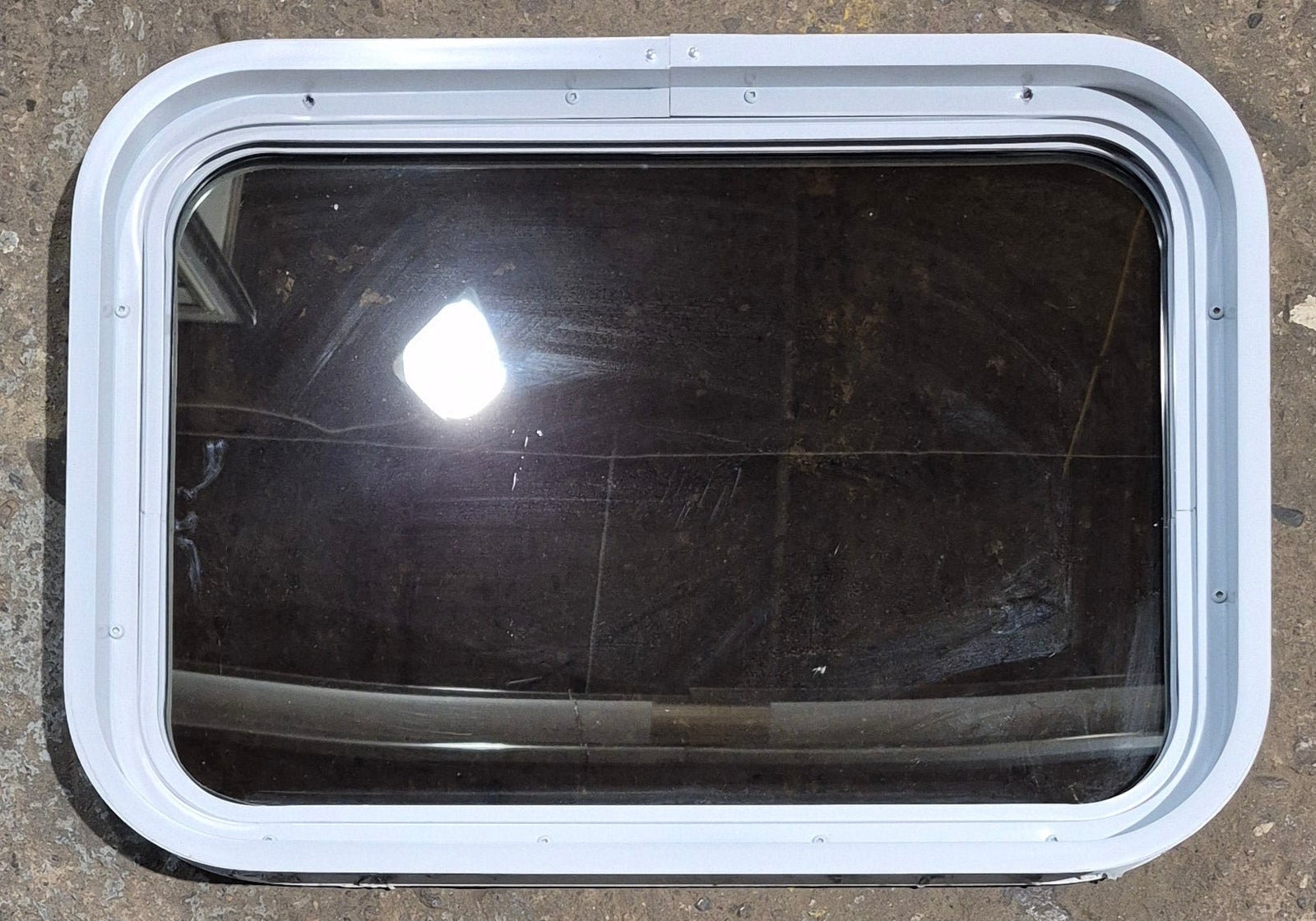Used White Radius Non Opening Window : 24 1/4