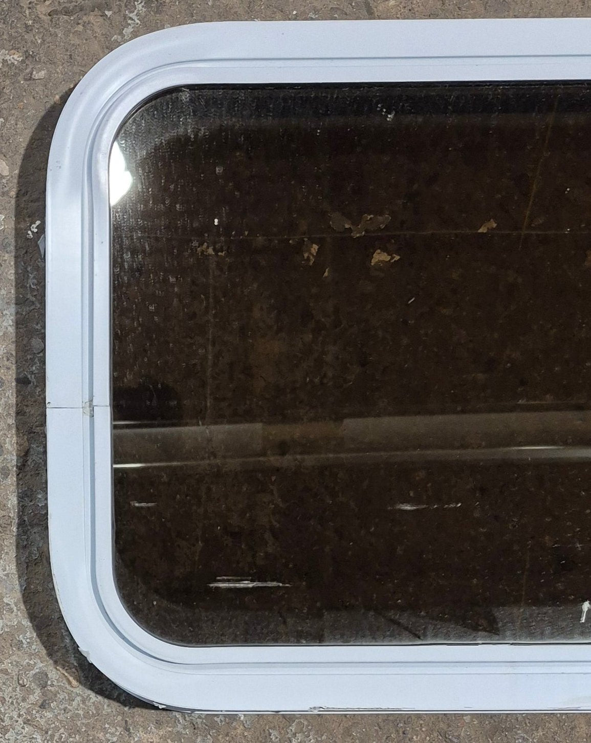 Used White Radius Non Opening Window : 24 1/4