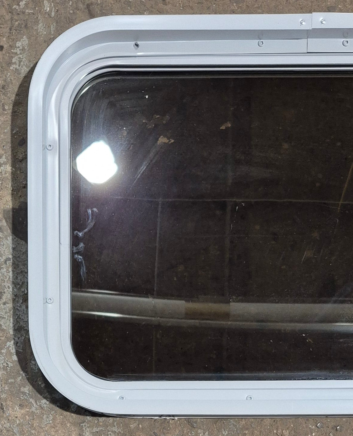 Used White Radius Non Opening Window : 24 1/4