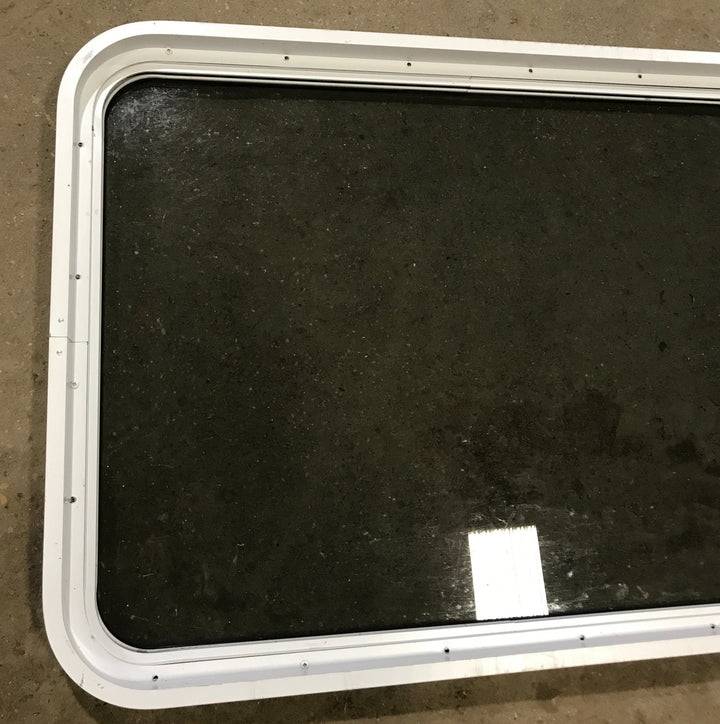Used White Radius Non Opening Window : 35 3/4" W x 26 1/4" H x 1 7/8" D - Young Farts RV Parts