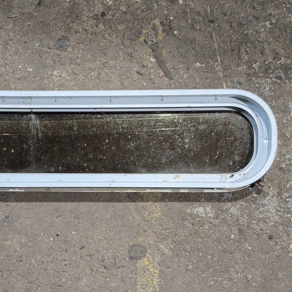 Used White Radius Non - Opening Window - 42 1/2" X 7 1/2" X 2" - Young Farts RV Parts