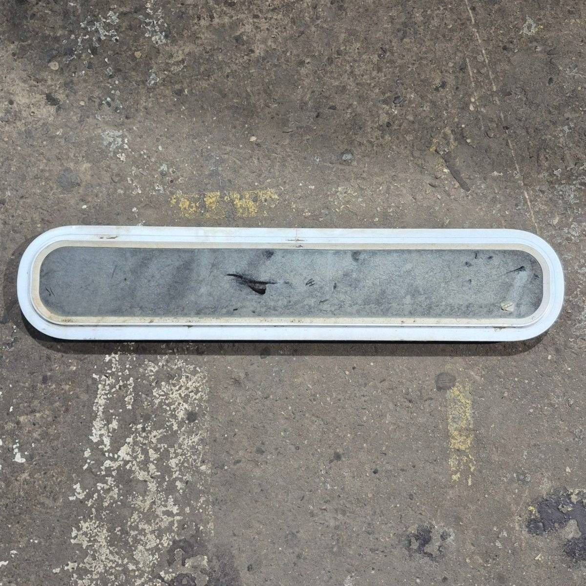 Used White Radius Non - Opening Window - 42 1/2" X 7 1/2" X 2" - Young Farts RV Parts