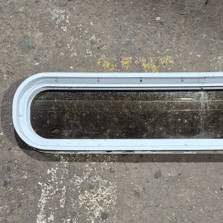 Used White Radius Non - Opening Window - 42 1/2" X 7 1/2" X 2" - Young Farts RV Parts