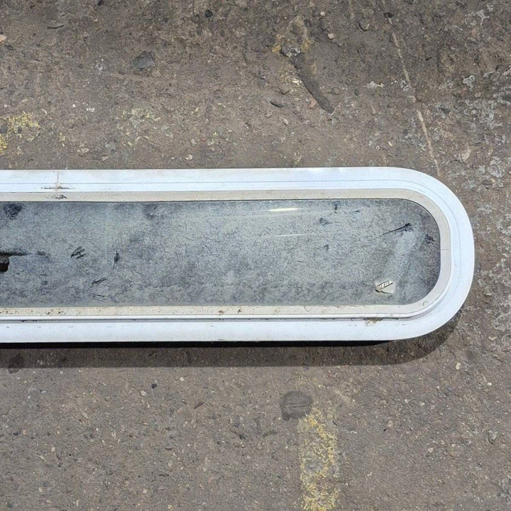 Used White Radius Non - Opening Window - 42 1/2" X 7 1/2" X 2" - Young Farts RV Parts