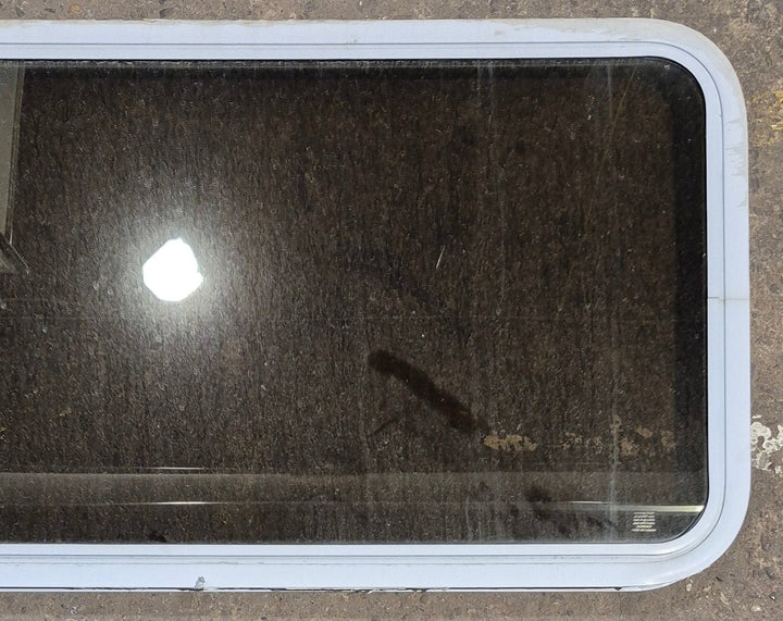 Used White Radius Non Opening Window : 60 1/4" W x 21 3/4" H x 1 7/8" D - Young Farts RV Parts