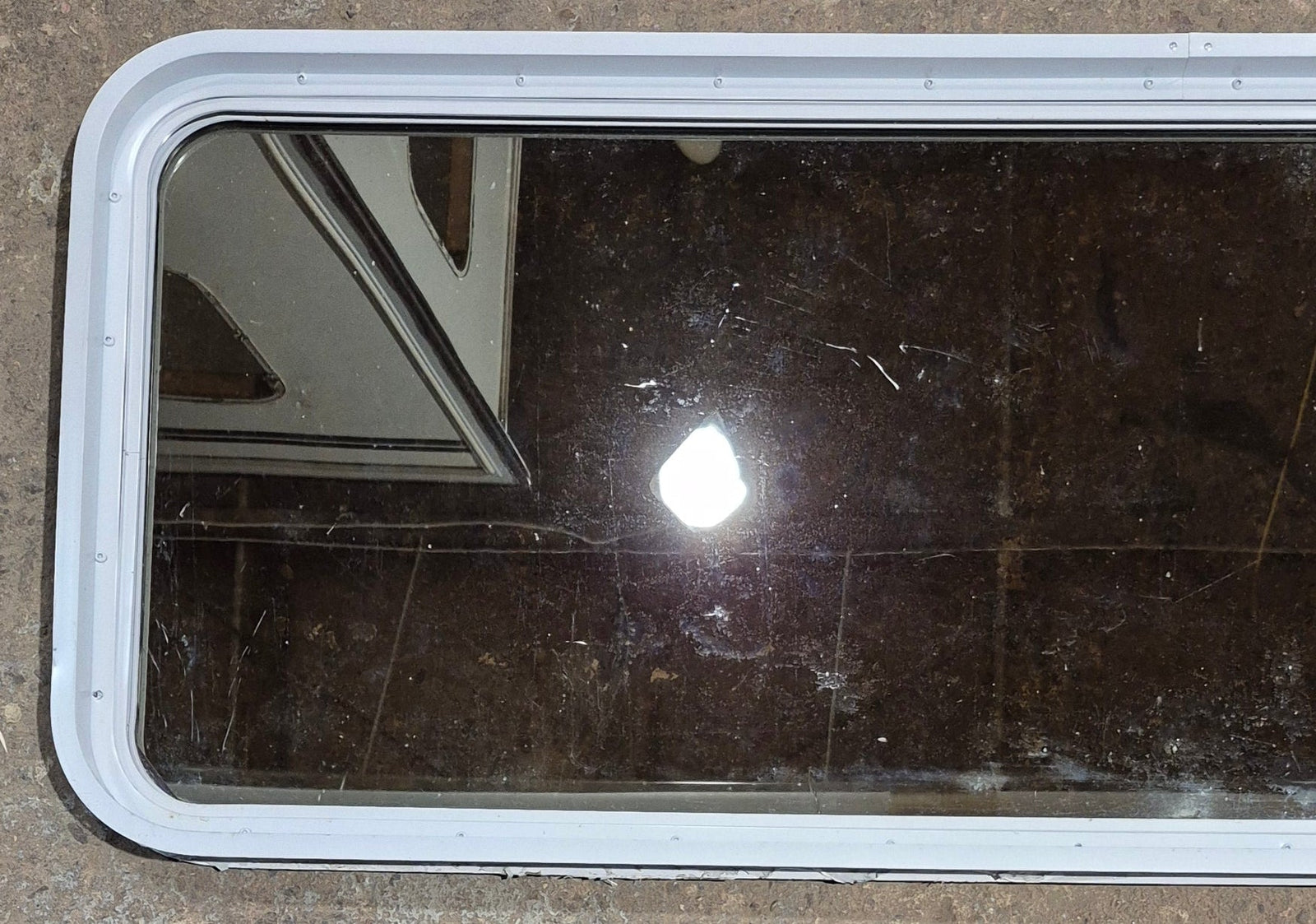 Used White Radius Non Opening Window : 60 1/4