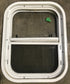 Used White Radius Opening Window : 13 1/2" W x 17 1/2" H x 1 7/8" D - Young Farts RV Parts