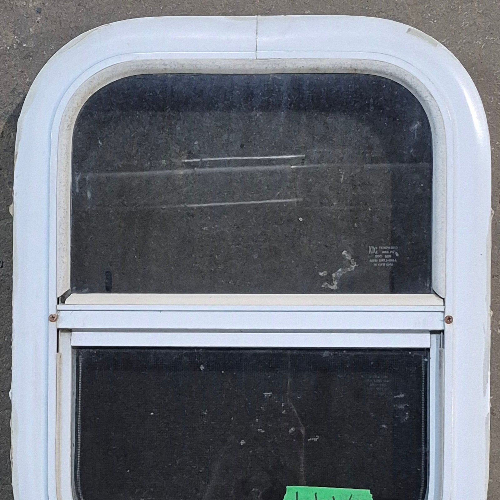 Used White Radius Opening Window - 13.25 X 17.5 X 1.875 - Young Farts RV Parts