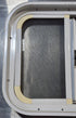 Used White Radius Opening Window : 17 1/2" W x 14 1/2" H x 1 7/8" D - Young Farts RV Parts
