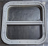 Used White Radius Opening Window : 17 1/2" W x 17 1/2" H x 1 1/8" D - Young Farts RV Parts