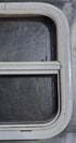 Used White Radius Opening Window : 17 1/2" W x 17 1/2" H x 1 1/8" D - Young Farts RV Parts