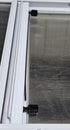 Used White Radius Opening Window : 17 1/2" W x 17 1/2" H x 1 1/8" D - Young Farts RV Parts