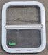 Used White Radius Opening Window : 17 1/2" W x 21 1/4" H x 1 7/8" D - Young Farts RV Parts