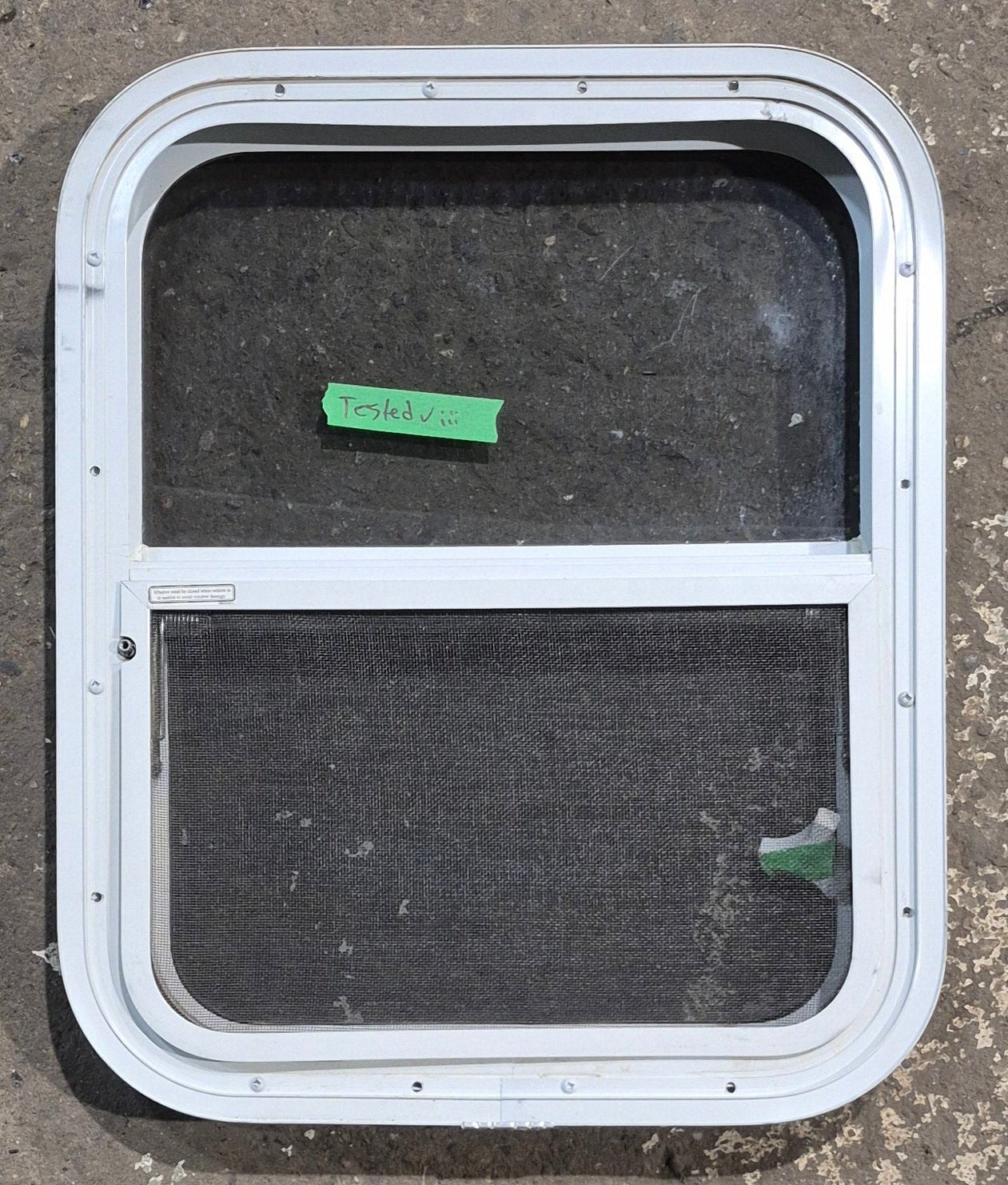 Used White Radius Opening Window : 17 1/4