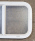 Used White Radius Opening Window : 23 1/2" W x 14 1/4" H x 1 7/8" D - Young Farts RV Parts