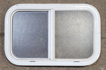 Load image into Gallery viewer, Used White Radius Opening Window : 23 1/2&quot; W x 14 1/4&quot; H x 1 7/8&quot; D - Young Farts RV Parts