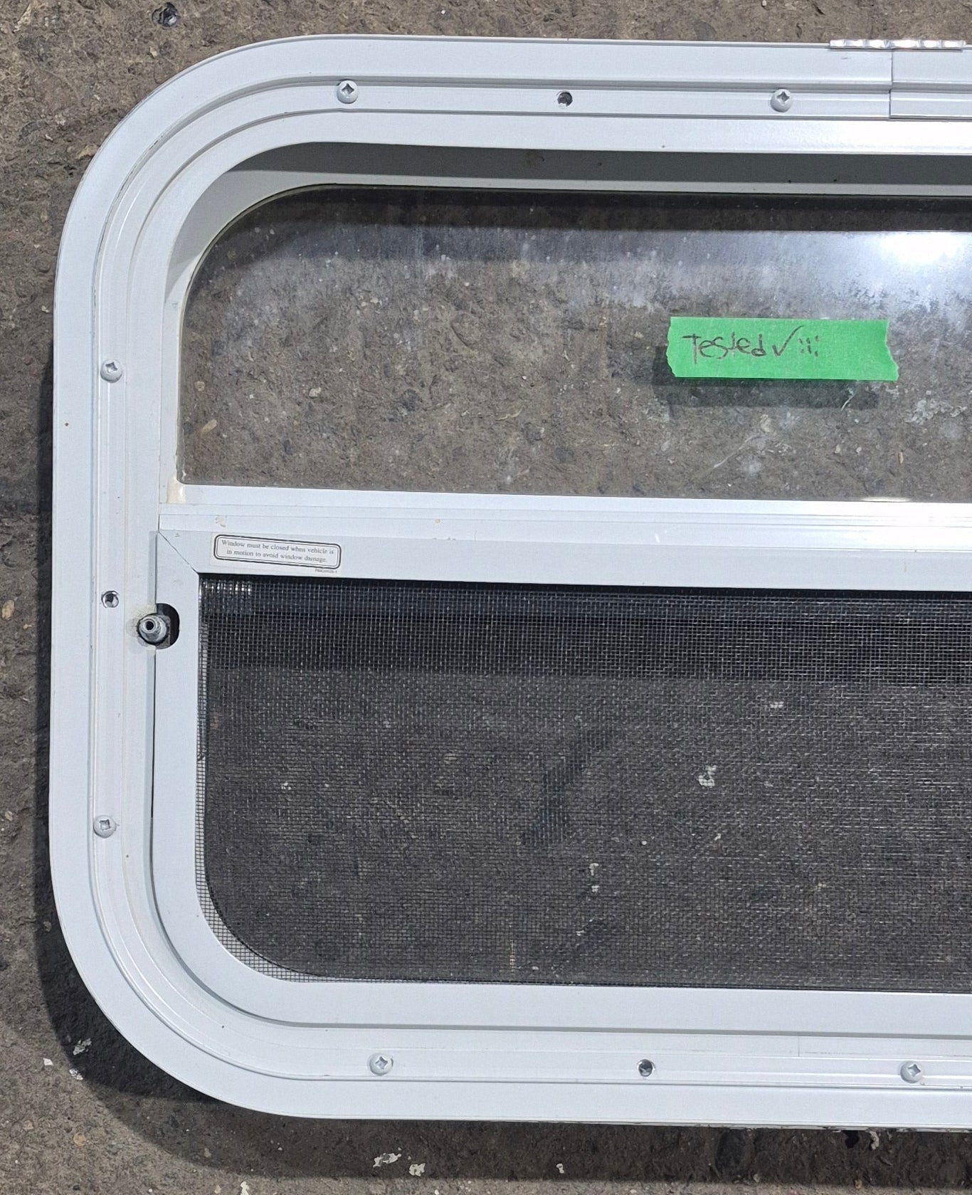Used White Radius Opening Window : 23 1/2