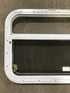 Used White Radius Opening Window : 23 1/2" W x 17 1/2" H x 1 1/2" D - Young Farts RV Parts