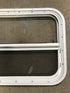Used White Radius Opening Window : 23 1/2" W x 17 1/2" H x 1 1/2" D - Young Farts RV Parts