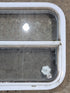 Used White Radius Opening Window : 23 1/2" W x 17 1/2" H x 1 7/8" D - Young Farts RV Parts