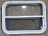 Used White Radius Opening Window : 23 1/2" W x 17 1/2" H x 1 7/8" D - Young Farts RV Parts