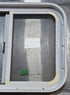 Used White Radius Opening Window : 23 1/2" W x 17 1/2" H x 1 7/8" D - Young Farts RV Parts