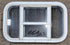 Used White Radius Opening Window : 23 1/4" W x 14 1/4" H x 1 7/8" D - Young Farts RV Parts