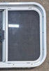 Used White Radius Opening Window : 23 1/4" W x 17 1/2" H x 1 7/8" D - Young Farts RV Parts