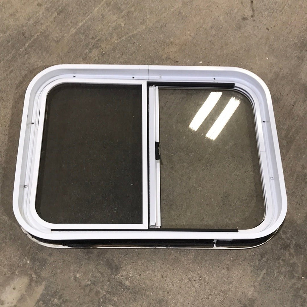 USED White Radius Opening Window : 23 1/4" W X 17 1/2" H X 2" D - Young Farts RV Parts