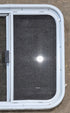 Used White Radius Opening Window : 23 1/4" W x 21 1/4" H x 1 3/4" D - Young Farts RV Parts