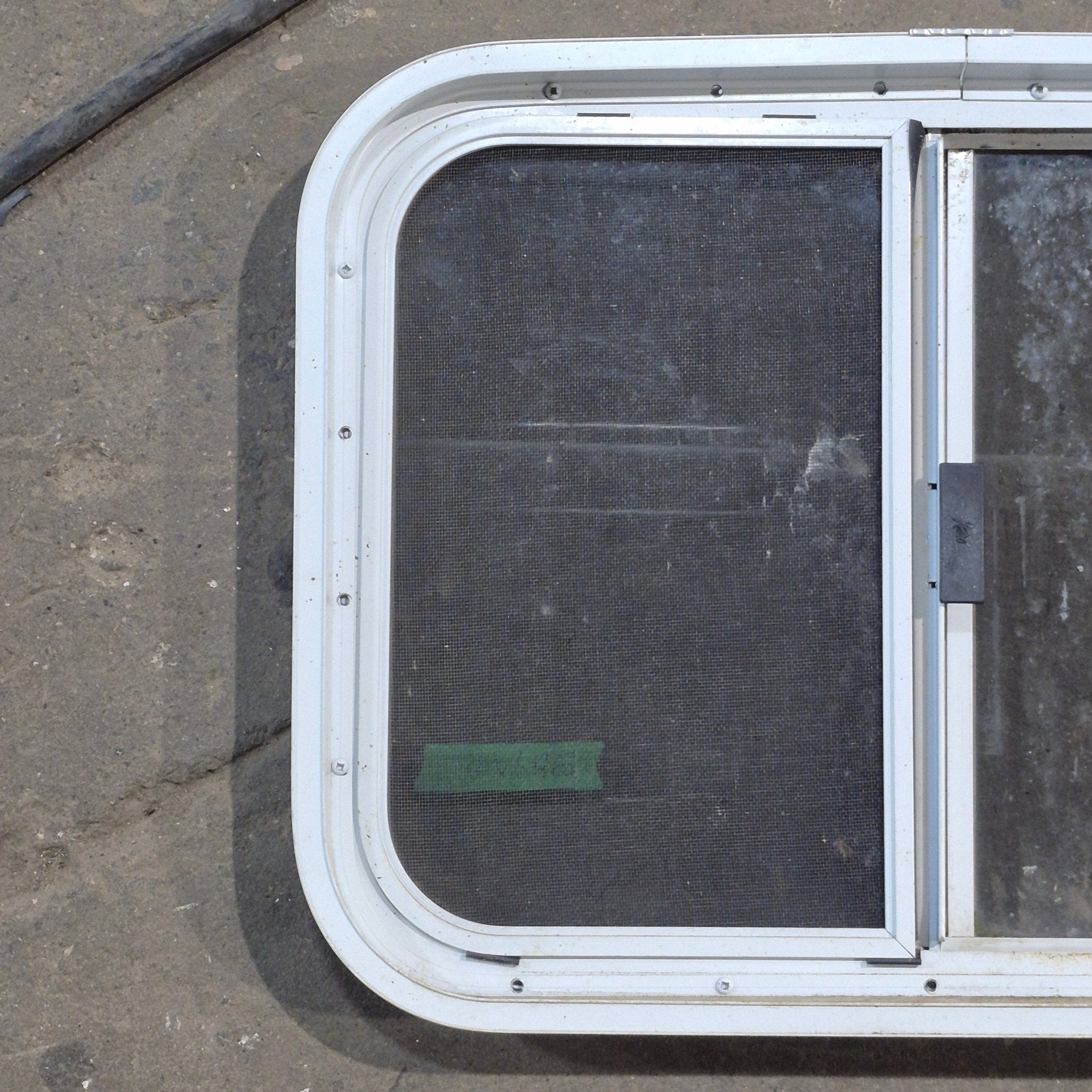 Used White Radius Opening Window - 23.25 X 17.25 X 1.75 - Young Farts RV Parts
