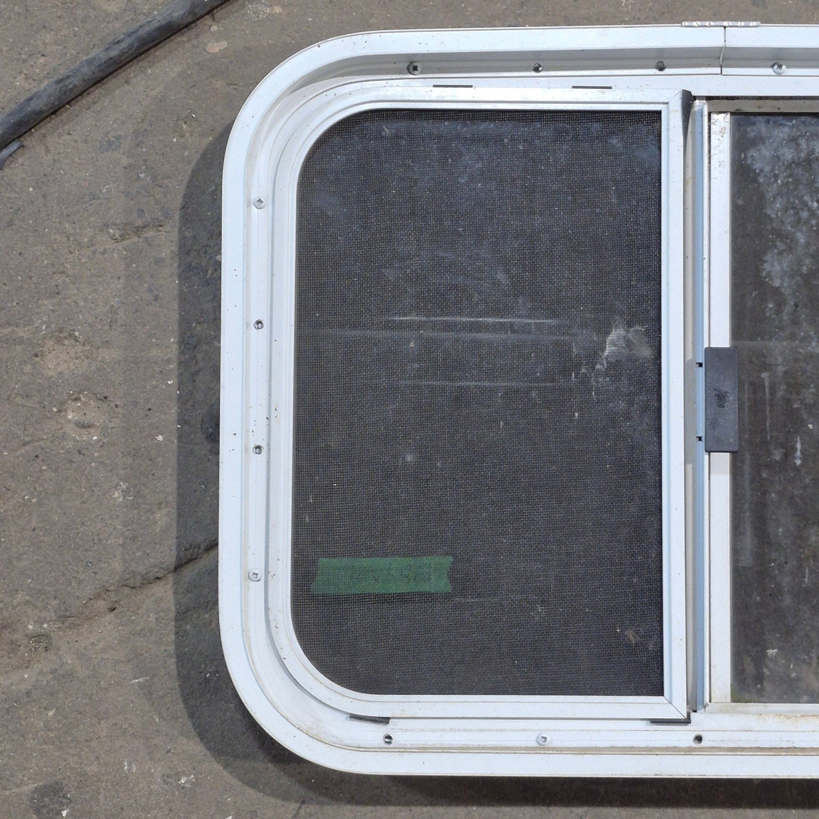Used White Radius Opening Window - 23.25 X 17.25 X 1.75 - Young Farts RV Parts