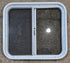 Used White Radius Opening Window : 24 1/4" W x 21 3/4" H x 1 7/8" D - Young Farts RV Parts