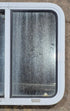 Used White Radius Opening Window : 24" W x 21 1/2" H x 1 7/8" D - Young Farts RV Parts