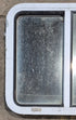 Used White Radius Opening Window : 24" W x 21 1/2" H x 1 7/8" D - Young Farts RV Parts