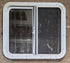 Used White Radius Opening Window : 24" W x 21 1/2" H x 1 7/8" D - Young Farts RV Parts