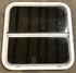 Used White Radius Opening Window : 25 1/2" W x 25 1/2" H x 1 7/8" D - Young Farts RV Parts