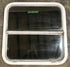 Used White Radius Opening Window : 26 1/2" W x 26 1/2" H x 2" D - Young Farts RV Parts