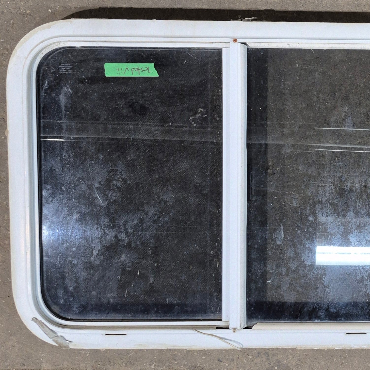 Used White Radius Opening Window - 29.25 X 21.25 X 1.875 - Young Farts RV Parts