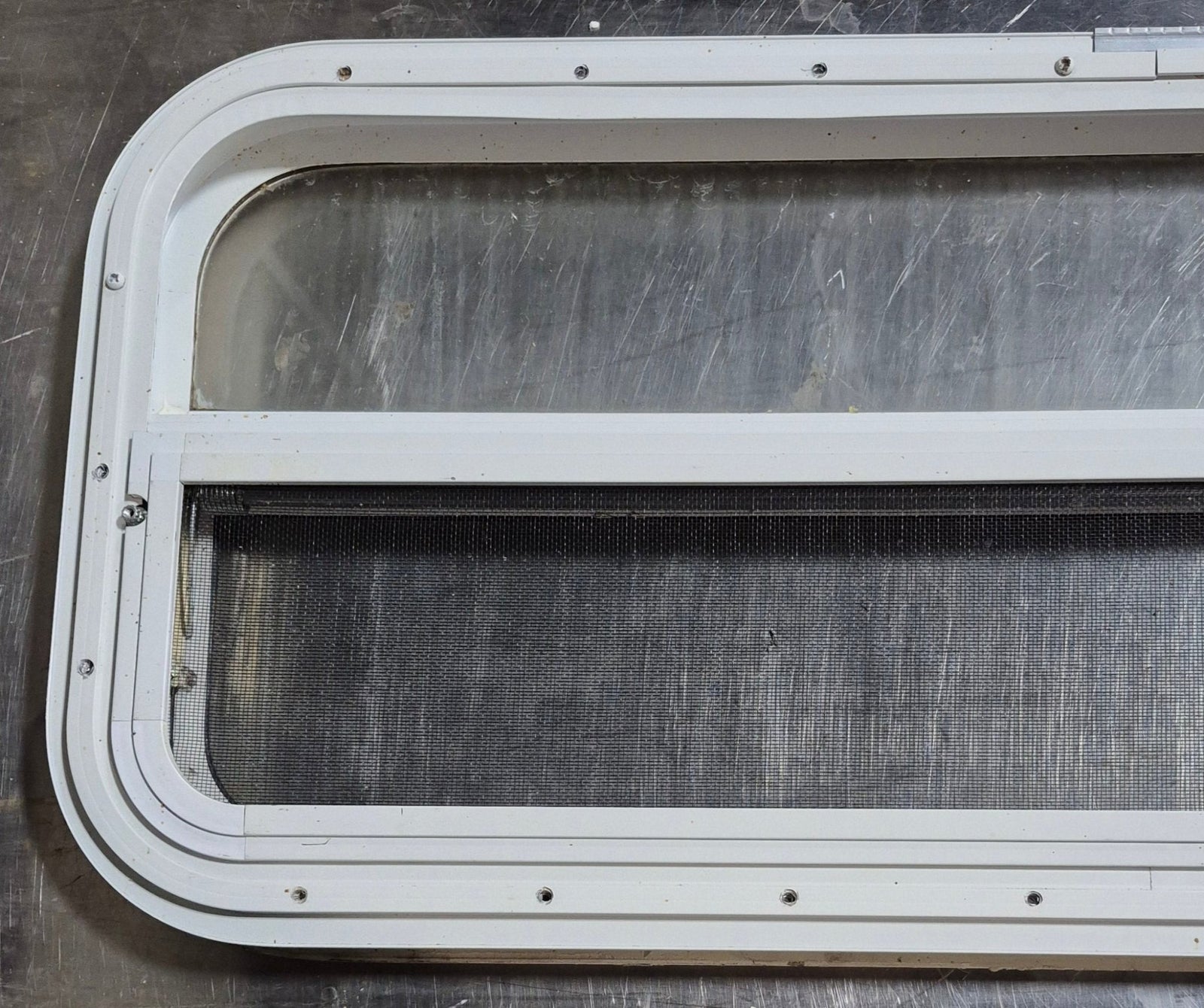 Used White Radius Opening Window : 35 1/2