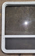 Used White Radius Opening Window : 35 1/2" W x 35 1/4" H x 1 3/4" D - Young Farts RV Parts