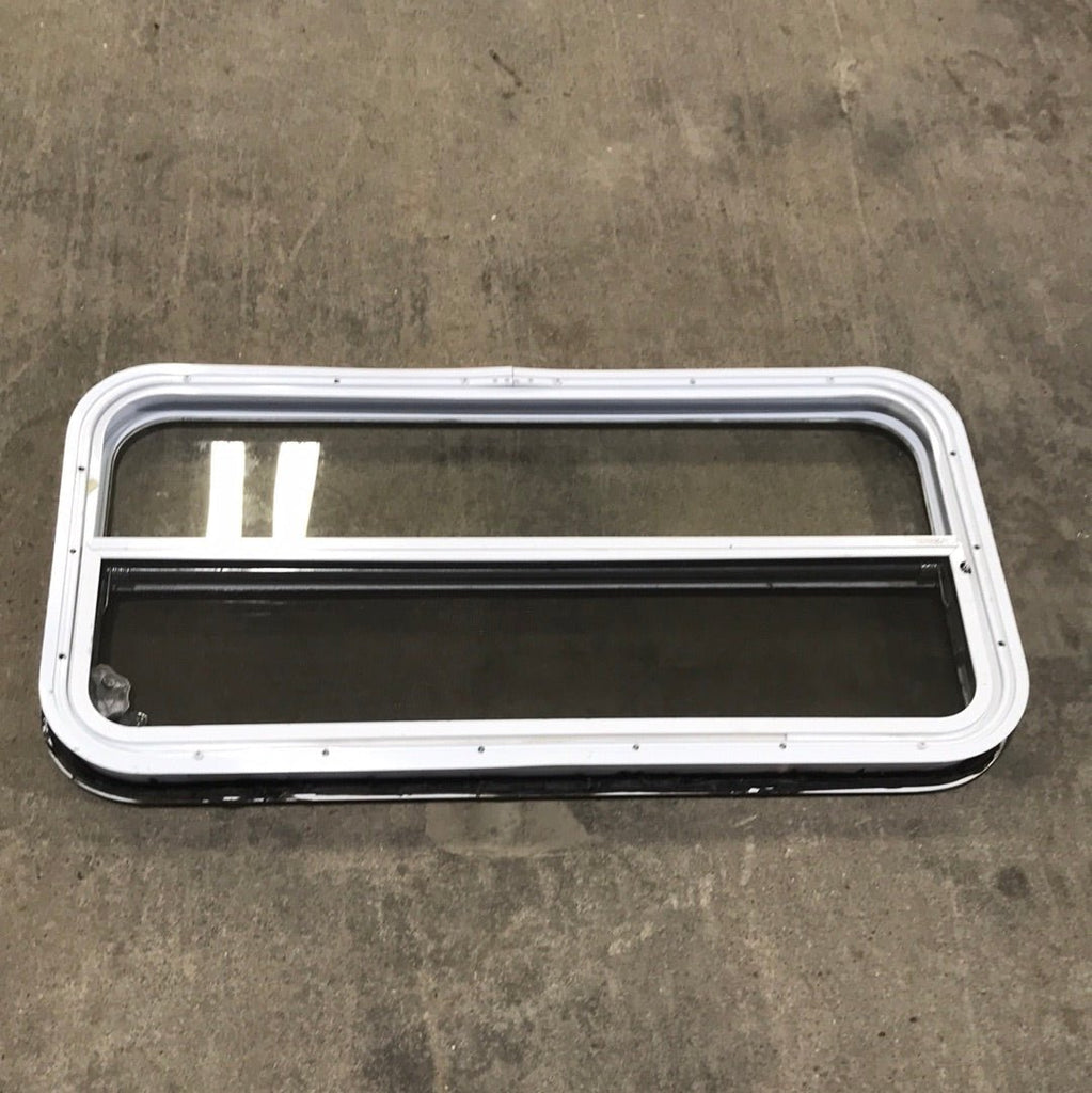 Used White Radius Opening Window : 35 1/2 X 17 1/2 X 2" D - Young Farts RV Parts