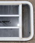 Used White Radius Opening Window : 35 1/4" W x 21 1/4" H x 1 7/8" D - Young Farts RV Parts