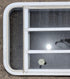 Used White Radius Opening Window : 35 1/4" W x 21 1/4" H x 1 7/8" D - Young Farts RV Parts